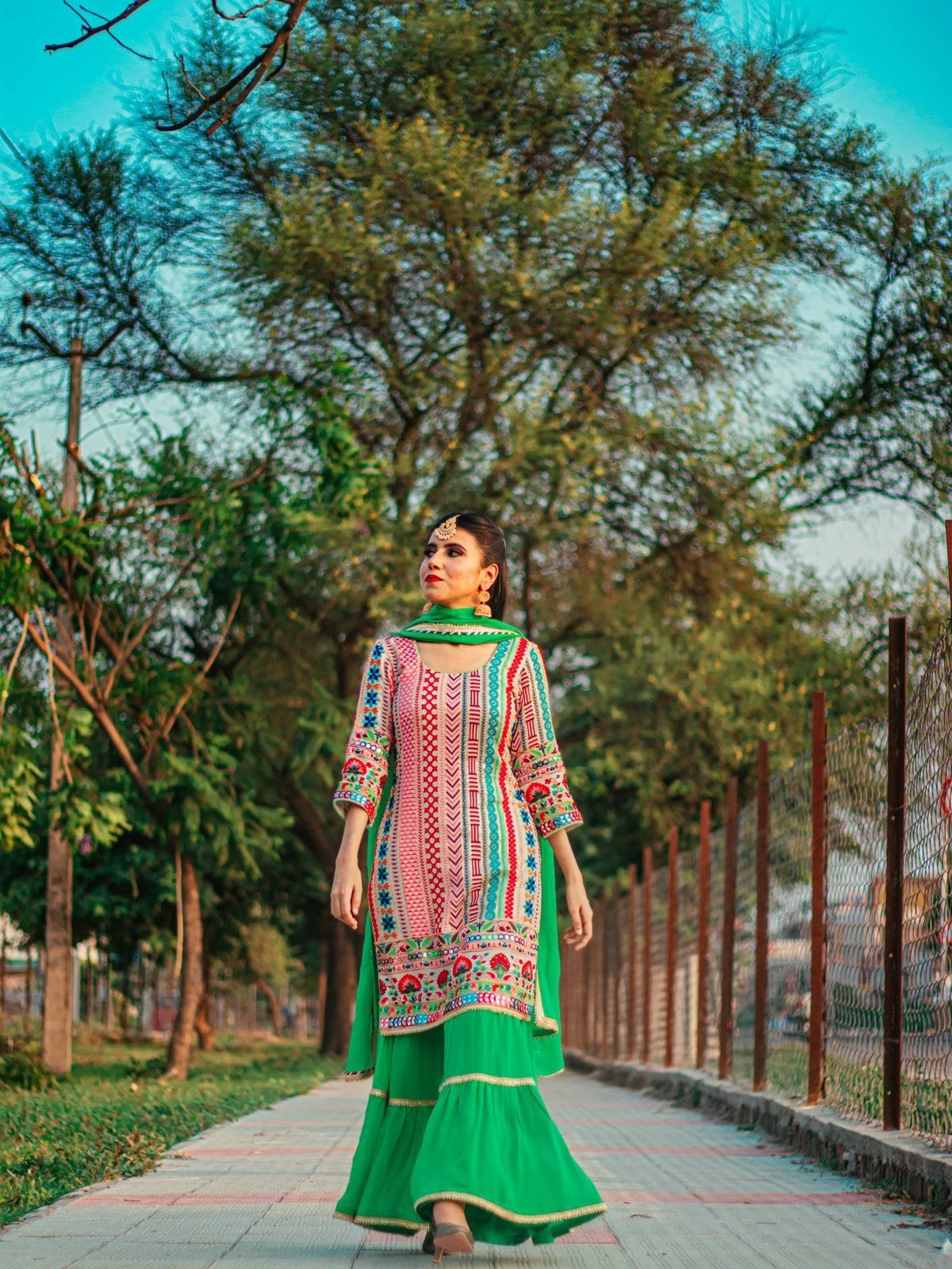 Emerald Sharara Suit