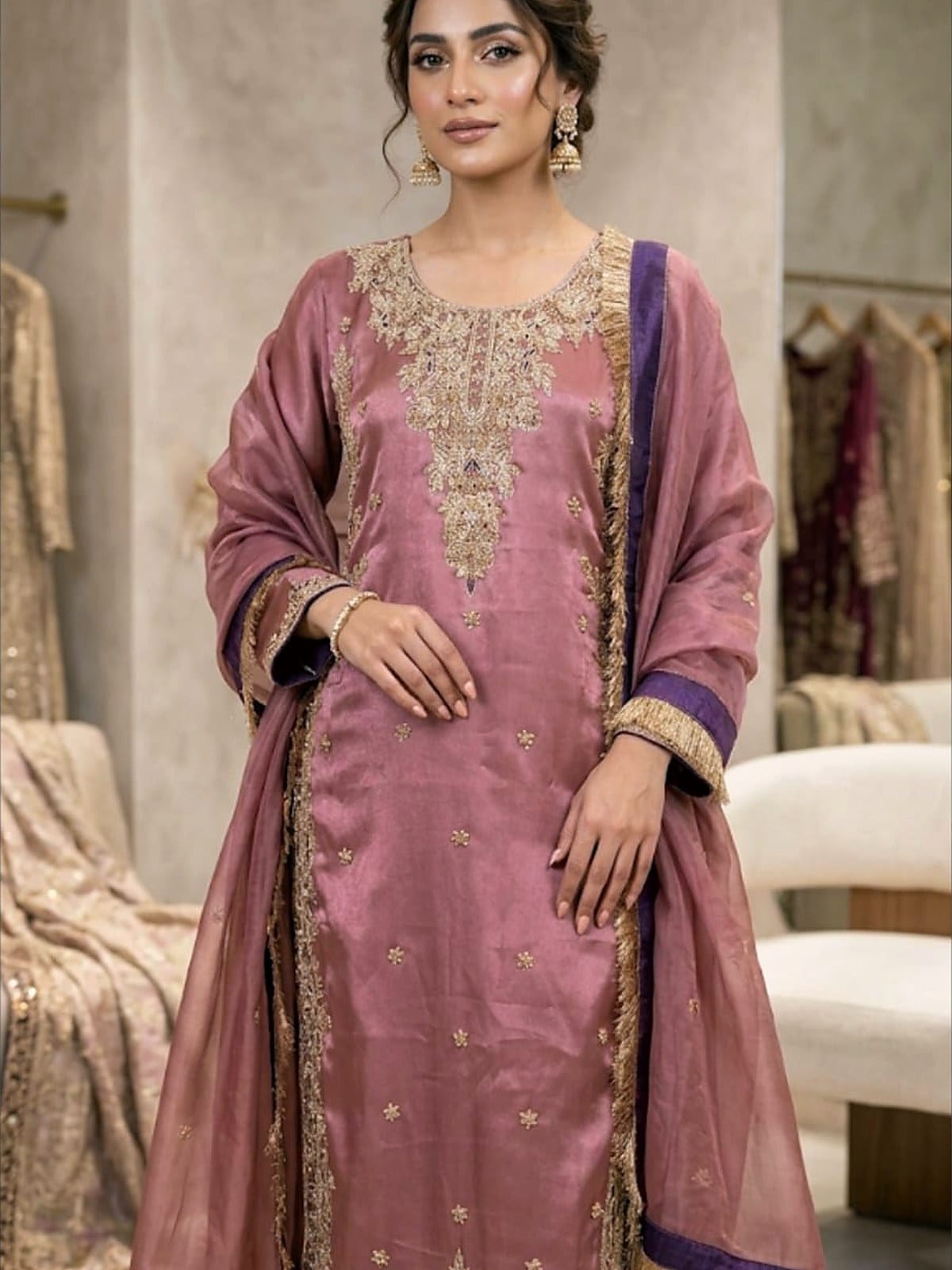 Sheesha Silk Hand Made Long Shirt with Capri